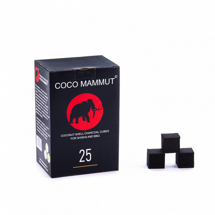 Уголь Cocomammut 25мм для кальяна - 1кг (72 шт)