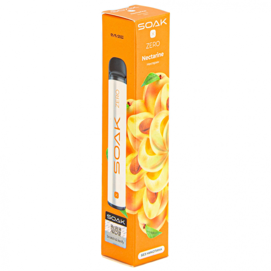 SOAK X ZERO Nectarine 1500 затяжек (без никотина)