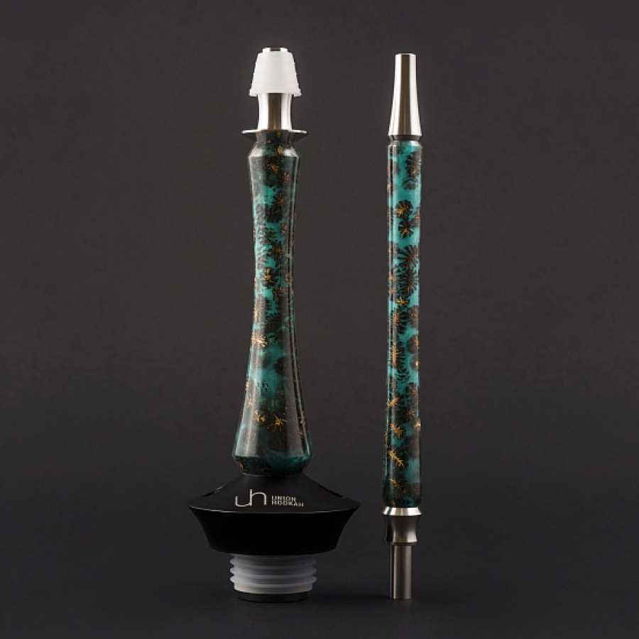 Кальян Union Hookah Sleek Акрил С Шишками Бирюзовый 