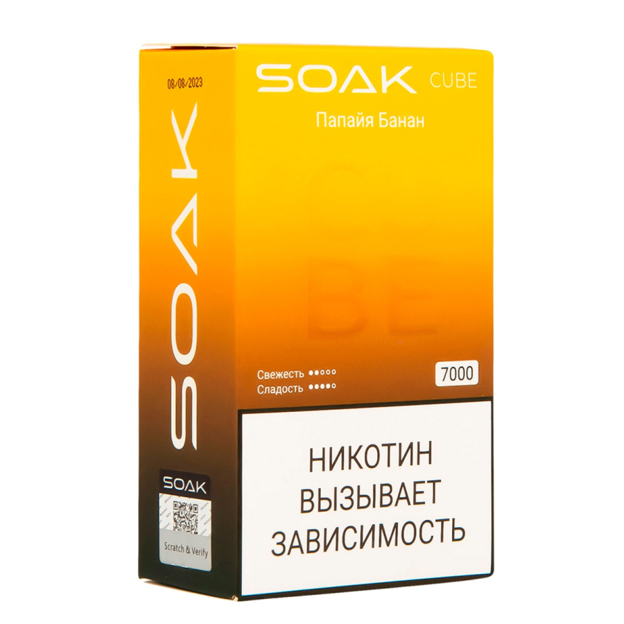 Soak Cube Папайя Банан 7000 Затяжек