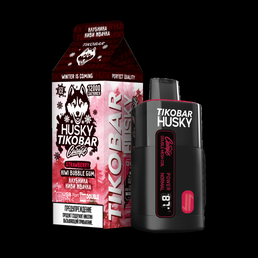Электронка Tikobar Husky Сибирь Клубника Киви Жвачка 12000 Затяжек