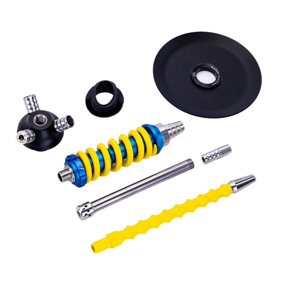 Кальян Mamay Customs Coilover Micro Голубой Жёлтый