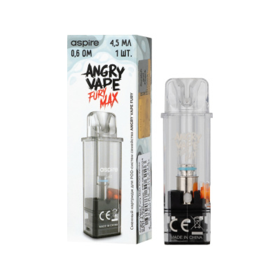 Картридж Angry Vape Fury Max Белый 45 мл 0.6 Ом ( 1 шт.)